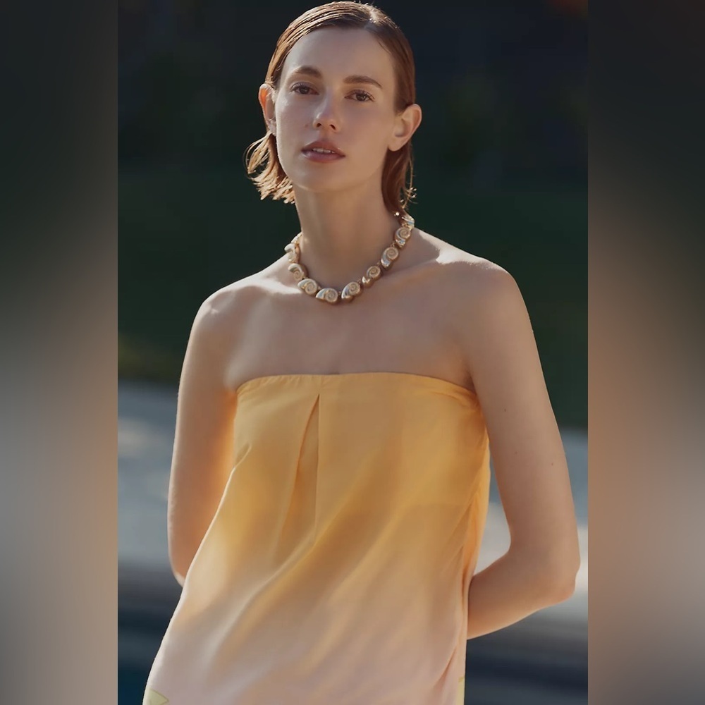 NWT! Farm Rio x Anthropologie Strapless Maxi Dress - Size XL 🥐 - Picture 3 of 4